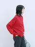 【Hug knit】袖ボリュームハイネックプルオーバー（ブラック/レッド/ダークオレンジ/グリーン/ＴＯＰグレー）｜Samansa Mos2 blue（サマンサモスモス ブルー）通販