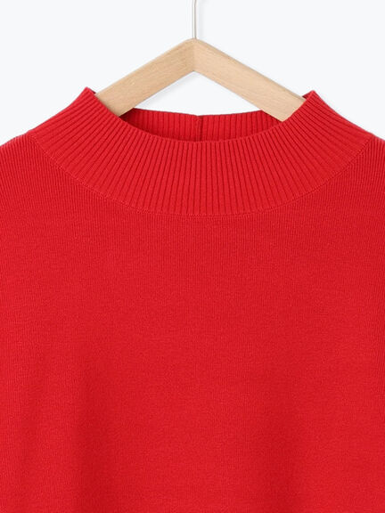 【Hug knit】袖ボリュームハイネックプルオーバー（ブラック/レッド/ダークオレンジ/グリーン/ＴＯＰグレー）｜Samansa Mos2 blue（サマンサモスモス ブルー）通販