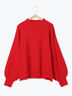 【Hug knit】袖ボリュームハイネックプルオーバー（ブラック/レッド/ダークオレンジ/グリーン/ＴＯＰグレー）｜Samansa Mos2 blue（サマンサモスモス ブルー）通販