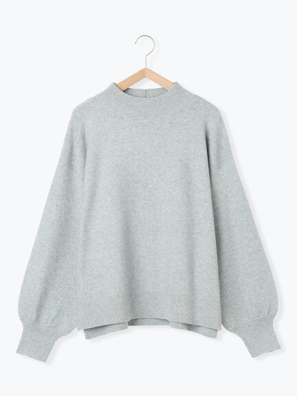 【Hug knit】袖ボリュームハイネックプルオーバー（ブラック/レッド/ダークオレンジ/グリーン/ＴＯＰグレー）｜Samansa Mos2 blue（サマンサモスモス ブルー）通販