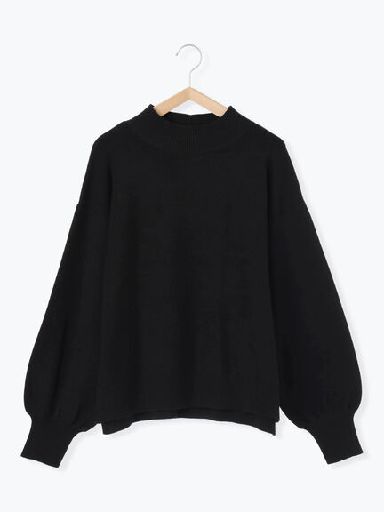 【Hug knit】袖ボリュームハイネックプルオーバー（ブラック/レッド/ダークオレンジ/グリーン/ＴＯＰグレー）｜Samansa Mos2 blue（サマンサモスモス ブルー）通販