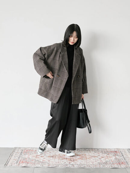 【Hug knit】袖ボリュームハイネックプルオーバー（ブラック/レッド/ダークオレンジ/グリーン/ＴＯＰグレー）｜Samansa Mos2 blue（サマンサモスモス ブルー）通販