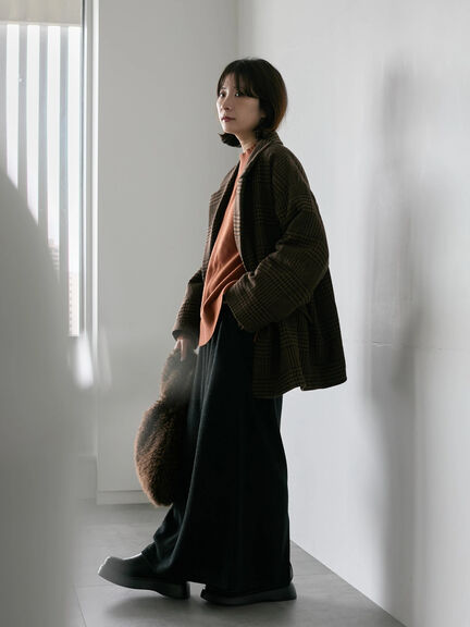 【Hug knit】袖ボリュームハイネックプルオーバー（ブラック/レッド/ダークオレンジ/グリーン/ＴＯＰグレー）｜Samansa Mos2 blue（サマンサモスモス ブルー）通販