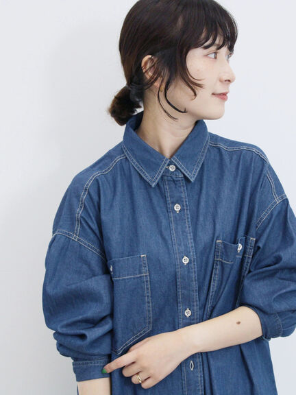 デニムオーバーシャツ（ブラック/ブルー/ネイビー）｜Samansa Mos2 blue（サマンサモスモス ブルー）通販