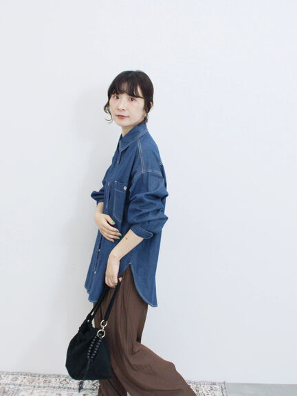 デニムオーバーシャツ（ブラック/ブルー/ネイビー）｜Samansa Mos2 blue（サマンサモスモス ブルー）通販