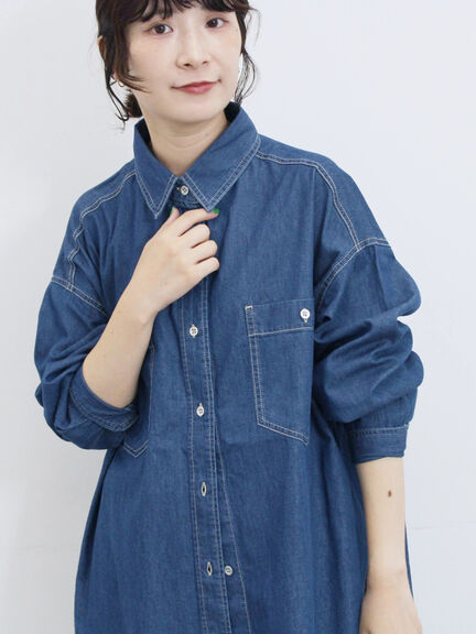 デニムオーバーシャツ（ブラック/ブルー/ネイビー）｜Samansa Mos2 blue（サマンサモスモス ブルー）通販