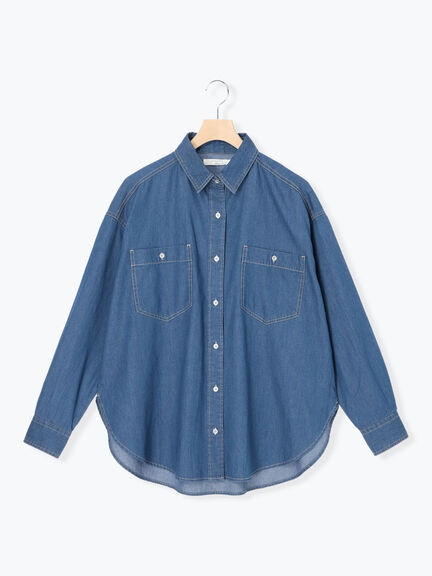 デニムオーバーシャツ（ブラック/ブルー/ネイビー）｜Samansa Mos2 blue（サマンサモスモス ブルー）通販