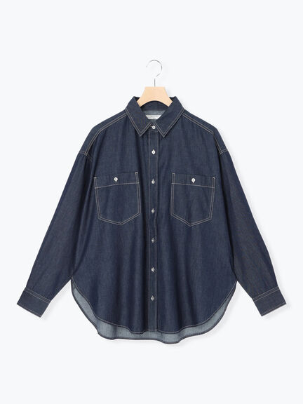 デニムオーバーシャツ（ブラック/ブルー/ネイビー）｜Samansa Mos2 blue（サマンサモスモス ブルー）通販