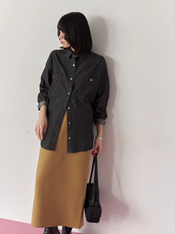 セール】 デニムオーバーシャツ（ブラック/ブルー/ネイビー/トップス