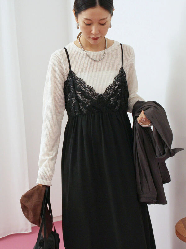 smyeon スミョン レースキャミワンピース ドット smyeon キャミワンピース ドット - メルカリ