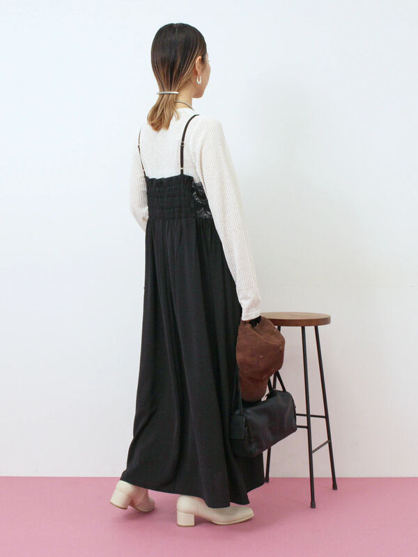 セール】 胸レースキャミワンピース（オフホワイト/ブラック/ブラウン