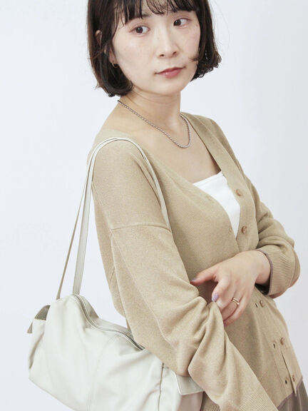 配色Vネックカーディガン（チャコールグレー/ベージュ/Ｓグレー）｜Samansa Mos2 blue（サマンサモスモス ブルー）通販