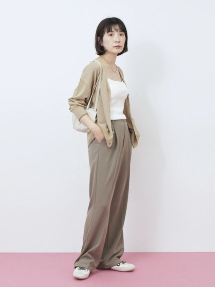 配色Vネックカーディガン（チャコールグレー/ベージュ/Ｓグレー）｜Samansa Mos2 blue（サマンサモスモス ブルー）通販