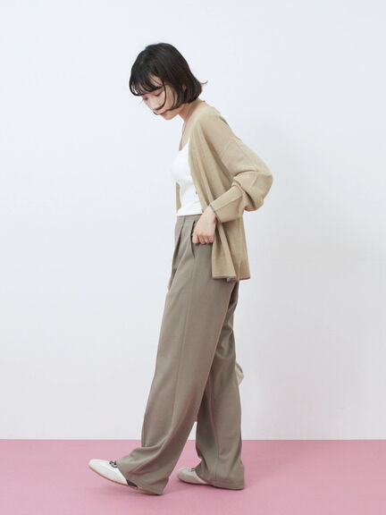 配色Vネックカーディガン（チャコールグレー/ベージュ/Ｓグレー）｜Samansa Mos2 blue（サマンサモスモス ブルー）通販