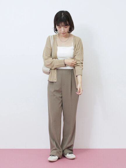 配色Vネックカーディガン（チャコールグレー/ベージュ/Ｓグレー）｜Samansa Mos2 blue（サマンサモスモス ブルー）通販