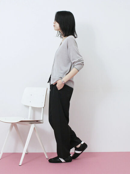 配色Vネックカーディガン（チャコールグレー/ベージュ/Ｓグレー）｜Samansa Mos2 blue（サマンサモスモス ブルー）通販