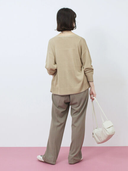 配色Vネックカーディガン（チャコールグレー/ベージュ/Ｓグレー）｜Samansa Mos2 blue（サマンサモスモス ブルー）通販