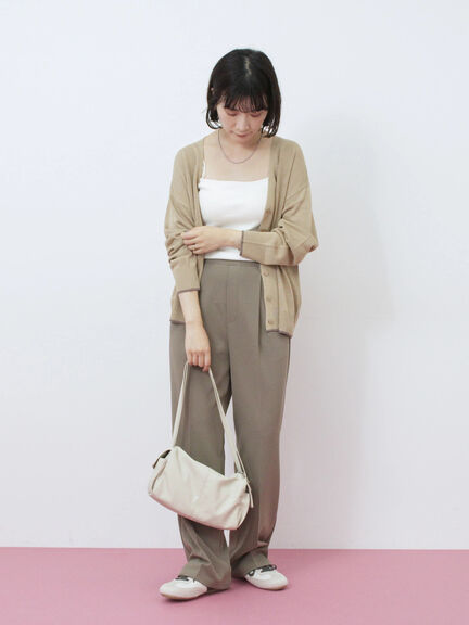 配色Vネックカーディガン（チャコールグレー/ベージュ/Ｓグレー）｜Samansa Mos2 blue（サマンサモスモス ブルー）通販