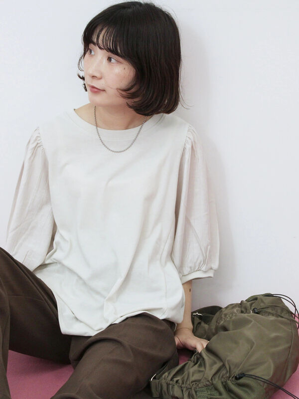 袖ボリュームTシャツ（Ｓグレー）｜Samansa Mos2 blue（サマンサモスモス ブルー）通販
