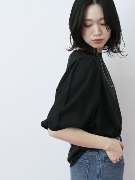 袖ボリュームTシャツ（オフホワイト/ブラック/Ｓグレー）｜Samansa Mos2 blue（サマンサモスモス ブルー）通販