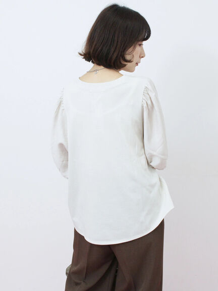 袖ボリュームTシャツ（オフホワイト/ブラック/Ｓグレー）｜Samansa Mos2 blue（サマンサモスモス ブルー）通販