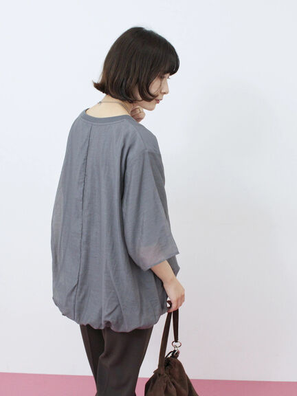 裾バルーンTシャツ（チャコールグレー/ブラック/Ｓグレー）｜Samansa Mos2 blue（サマンサモスモス ブルー）通販