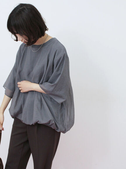 裾バルーンTシャツ（チャコールグレー/ブラック/Ｓグレー）｜Samansa Mos2 blue（サマンサモスモス ブルー）通販