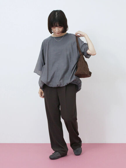 裾バルーンTシャツ（チャコールグレー/ブラック/Ｓグレー）｜Samansa Mos2 blue（サマンサモスモス ブルー）通販