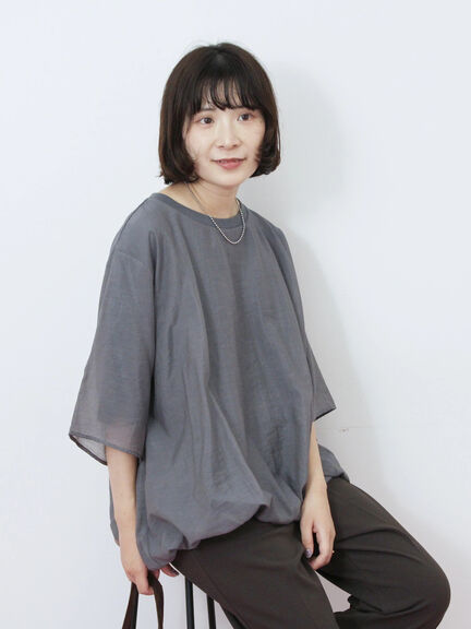 裾バルーンTシャツ（チャコールグレー/ブラック/Ｓグレー）｜Samansa Mos2 blue（サマンサモスモス ブルー）通販