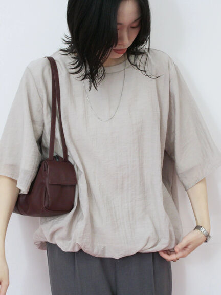 裾バルーンTシャツ（チャコールグレー/ブラック/Ｓグレー）｜Samansa Mos2 blue（サマンサモスモス ブルー）通販
