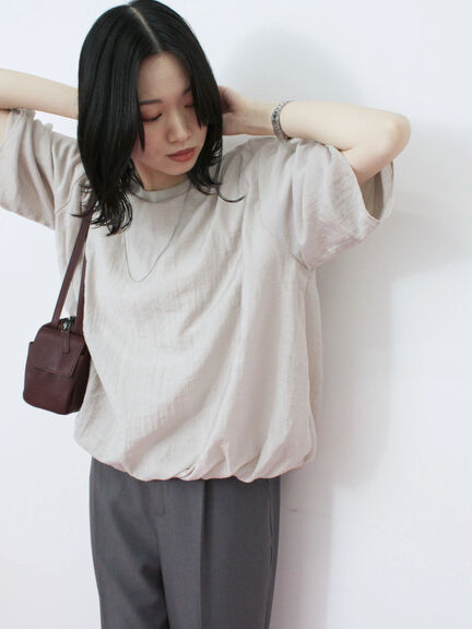裾バルーンTシャツ（チャコールグレー/ブラック/Ｓグレー）｜Samansa Mos2 blue（サマンサモスモス ブルー）通販