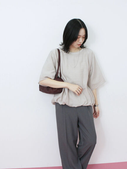 裾バルーンTシャツ（チャコールグレー/ブラック/Ｓグレー）｜Samansa Mos2 blue（サマンサモスモス ブルー）通販