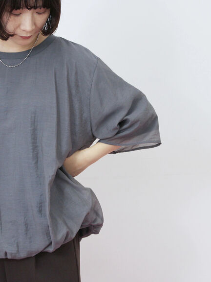 裾バルーンTシャツ（チャコールグレー/ブラック/Ｓグレー）｜Samansa Mos2 blue（サマンサモスモス ブルー）通販