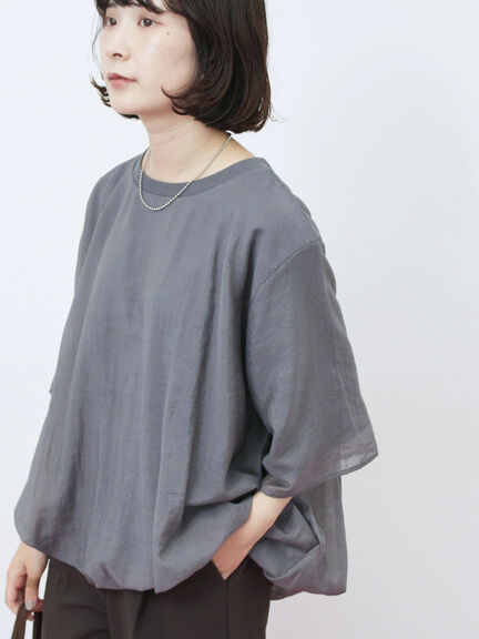 裾バルーンTシャツ（チャコールグレー/ブラック/Ｓグレー）｜Samansa Mos2 blue（サマンサモスモス ブルー）通販