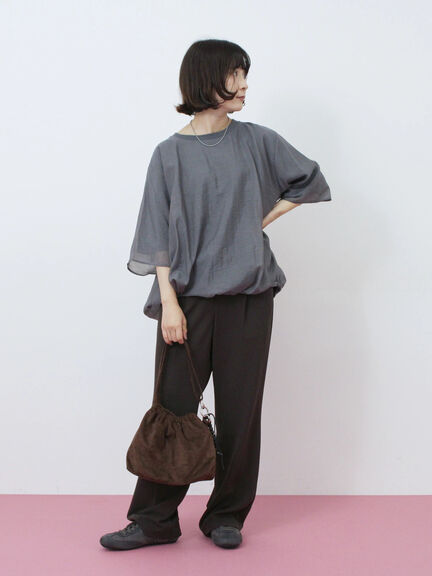 裾バルーンTシャツ（チャコールグレー/ブラック/Ｓグレー）｜Samansa Mos2 blue（サマンサモスモス ブルー）通販