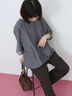 裾バルーンTシャツ（チャコールグレー/ブラック/Ｓグレー）｜Samansa Mos2 blue（サマンサモスモス ブルー）通販