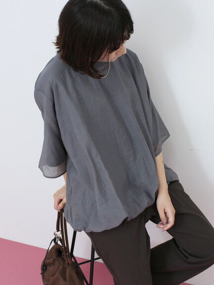 裾バルーンTシャツ（チャコールグレー/ブラック/Ｓグレー）｜Samansa Mos2 blue（サマンサモスモス ブルー）通販