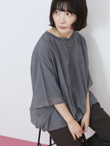 裾バルーンTシャツ（チャコールグレー/ブラック/Ｓグレー）｜Samansa Mos2 blue（サマンサモスモス ブルー）通販