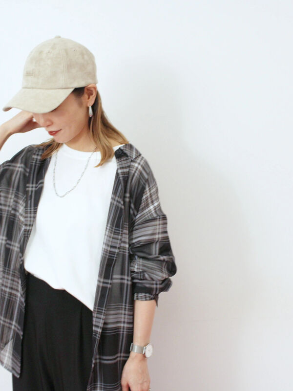 セール】 シアーチェックシャツ（ブラック/ベージュ/ブラウン/トップス