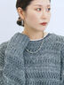 透かし柄ニットプルオーバー（チャコールグレー/ピンク/グリーン/サックスブルー/キナリ）｜Samansa Mos2 blue（サマンサモスモス ブルー）通販