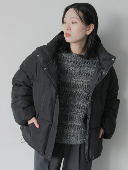 透かし柄ニットプルオーバー（チャコールグレー/ピンク/グリーン/サックスブルー/キナリ）｜Samansa Mos2 blue（サマンサモスモス ブルー）通販