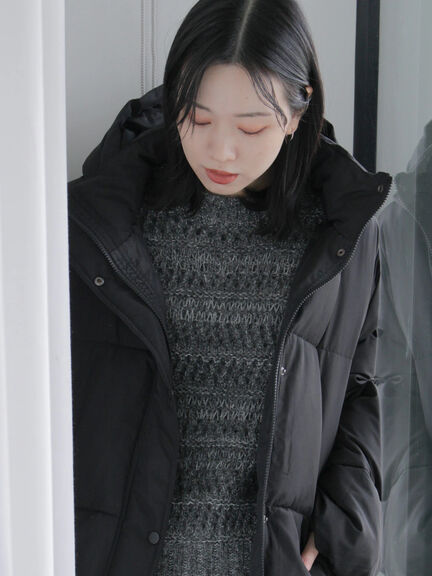 透かし柄ニットプルオーバー（チャコールグレー/ピンク/グリーン/サックスブルー/キナリ）｜Samansa Mos2 blue（サマンサモスモス ブルー）通販