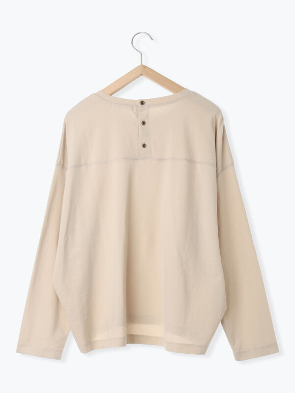 リネンタッチドルマンスリーブプルオーバー（オフホワイト