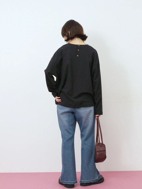 セール】 リネンタッチドルマンスリーブプルオーバー（オフホワイト