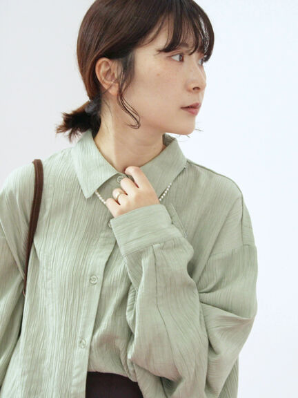 Loro Piana ミントグリーン コットン　Sサイズ 長袖シャツ　レディース Loro Piana ミントグリーン コットン Sサイズ 長袖シャツ レディース