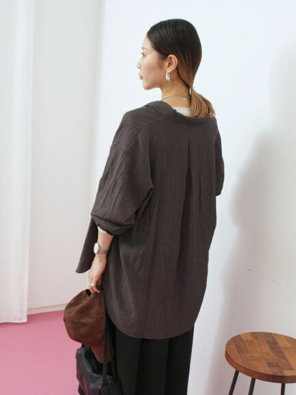 楊柳レギュラーシャツ（チャコールグレー/ブラウン/グリーン）｜Samansa Mos2 blue（サマンサモスモス ブルー）通販