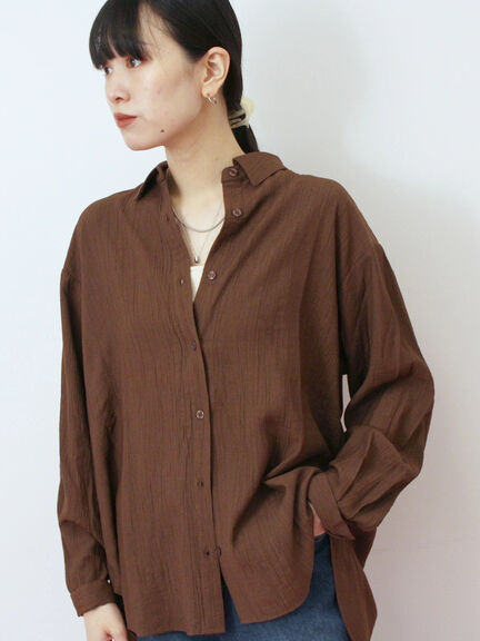 楊柳レギュラーシャツ（チャコールグレー/ブラウン/グリーン）｜Samansa Mos2 blue（サマンサモスモス ブルー）通販