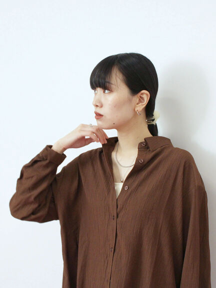 楊柳レギュラーシャツ（チャコールグレー/ブラウン/グリーン）｜Samansa Mos2 blue（サマンサモスモス ブルー）通販