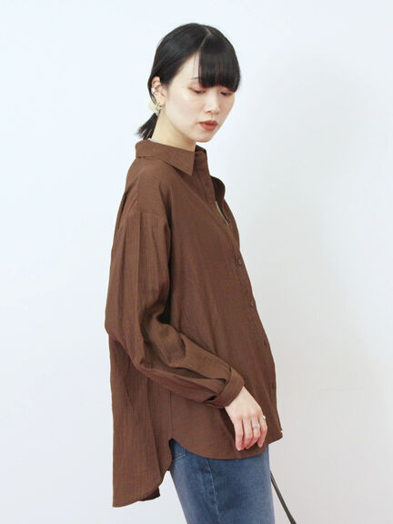 楊柳レギュラーシャツ（チャコールグレー/ブラウン/グリーン）｜Samansa Mos2 blue（サマンサモスモス ブルー）通販