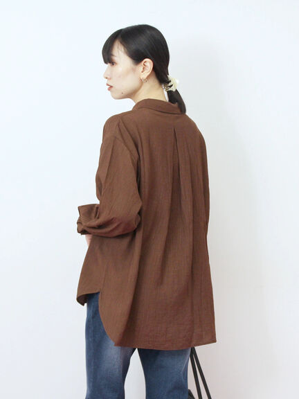 楊柳レギュラーシャツ（チャコールグレー/ブラウン/グリーン）｜Samansa Mos2 blue（サマンサモスモス ブルー）通販